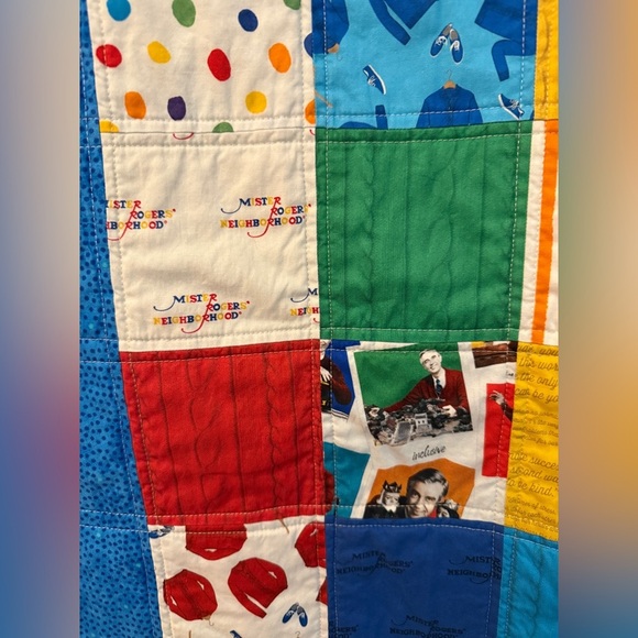 Handmade Mister Rogers Neighborhood One of a Kind Patchwork Quilt Back to School - Picture 12 of 14